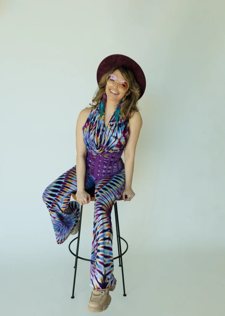 Lisa Leturno on a stool